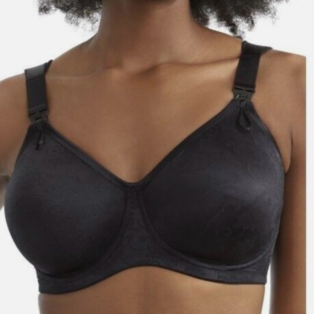 Anita - NWT Sz 42H Black Floral BASIC Underwire Nursing Bra